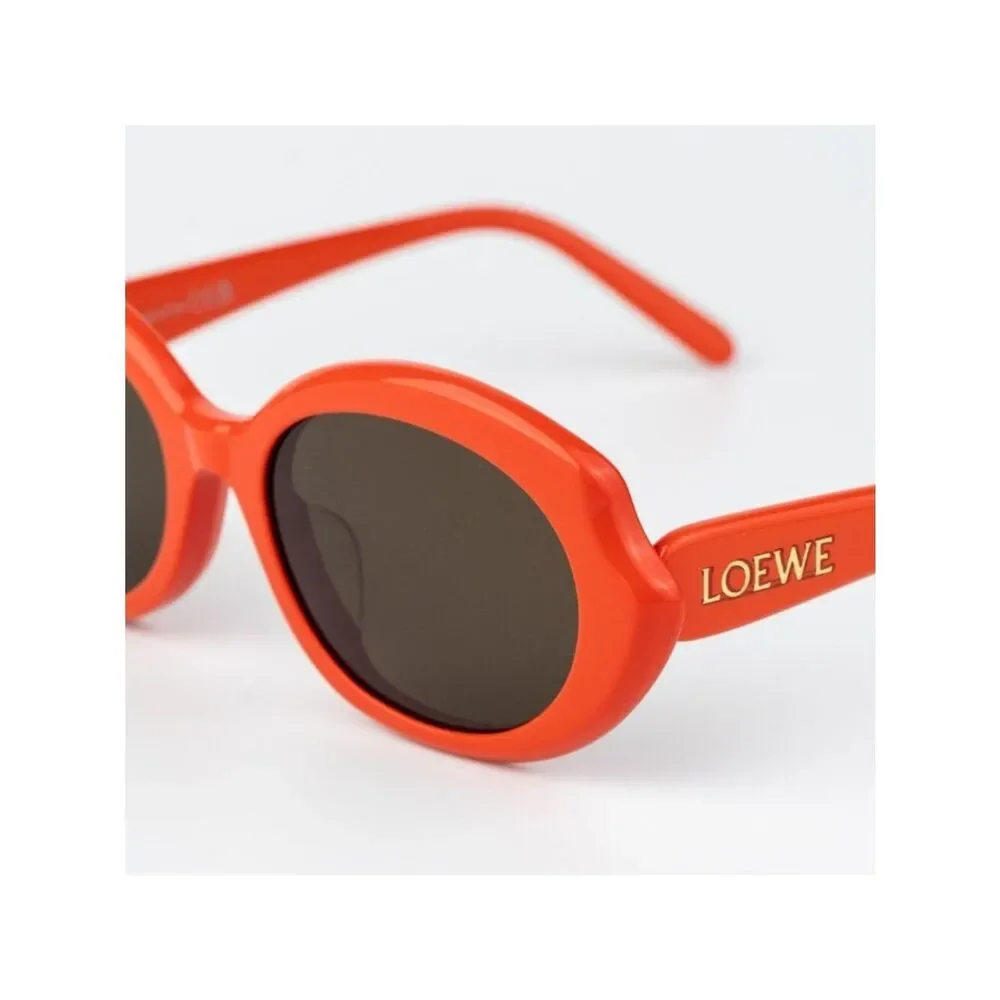 Loewe Women Sunglasses Orange Brown Oval LW40147F 42E NEW AUTHENTIC